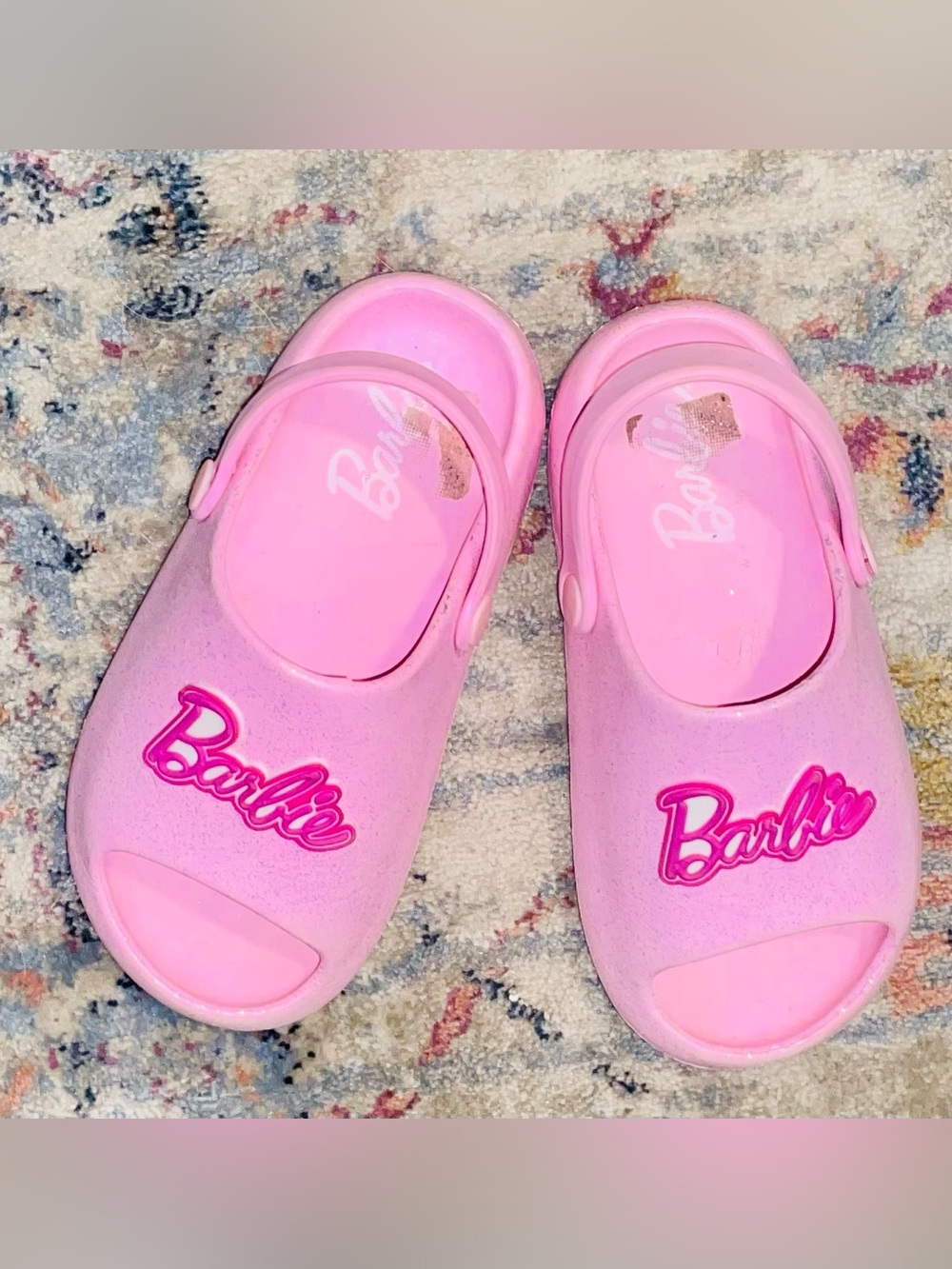 Barbie Girls Toddler Size 10 Pink Foam Clogs Slingback Sandals